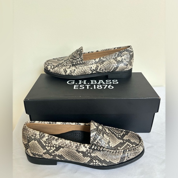 G.H Bass Whitney Easy Weejun snakeskin eu 40 size 9 new with box - Picture 1 of 10